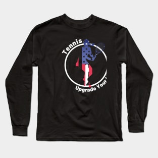 US Open Tennis USA Flag Silhouette Long Sleeve T-Shirt